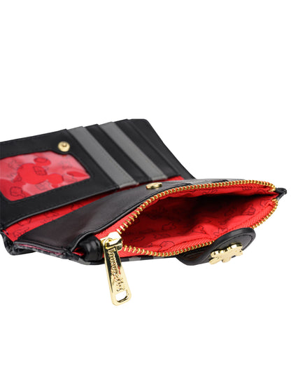 Loungefly x Disney Women's Mickey Mouse Icons Snap Flap Wallet Black Red