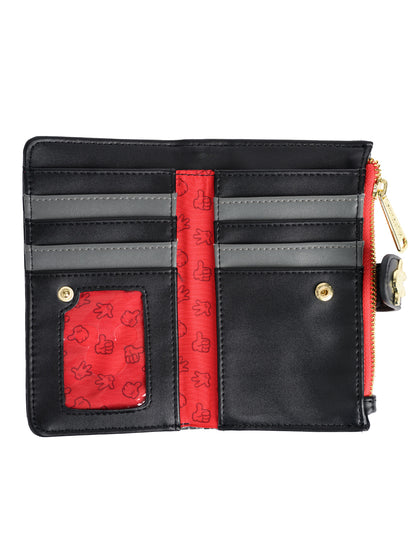 Loungefly x Disney Women's Mickey Mouse Icons Snap Flap Wallet Black Red