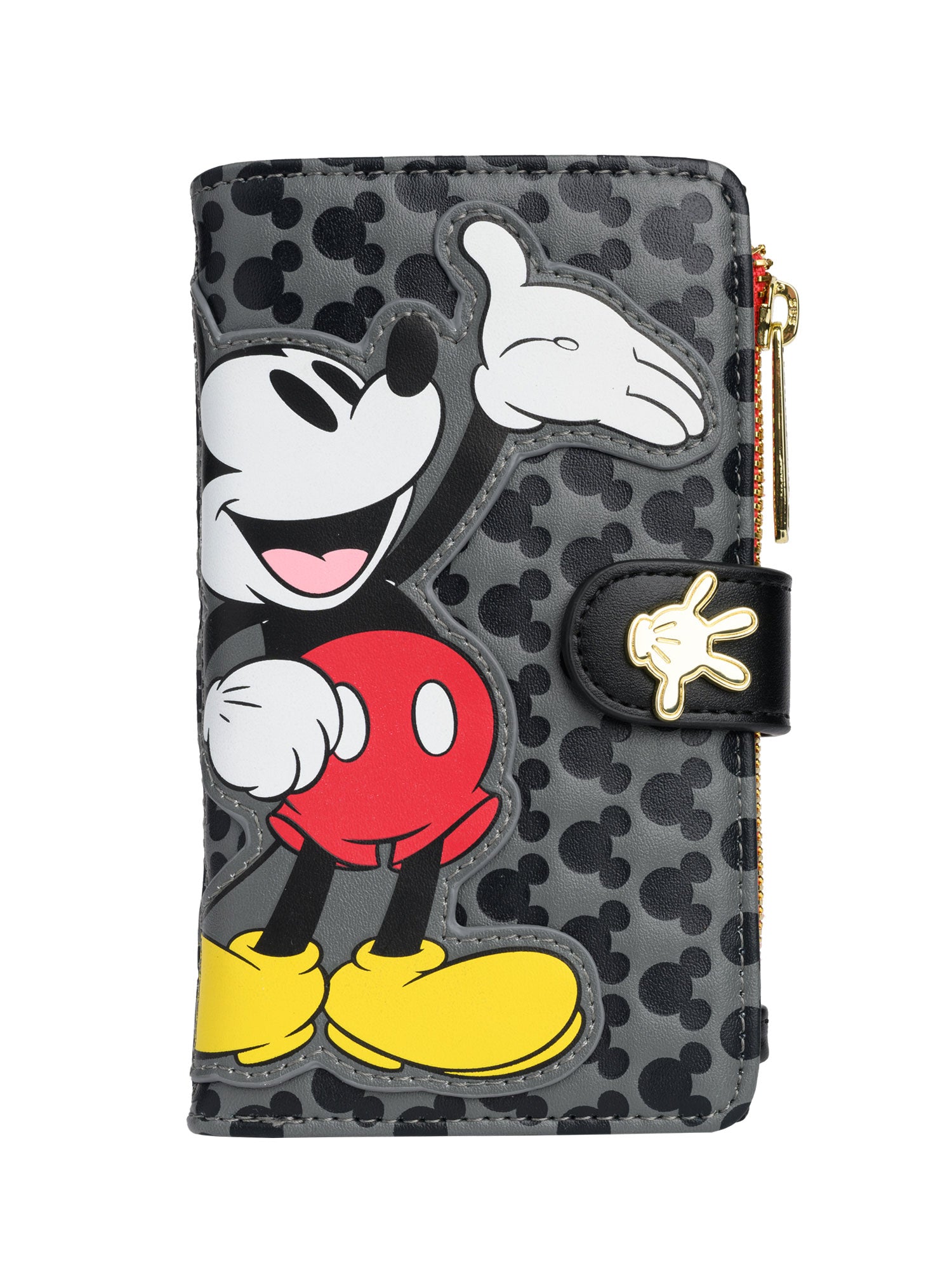 Loungefly x Disney Women's Mickey Mouse Icons Snap Flap Wallet Black Red