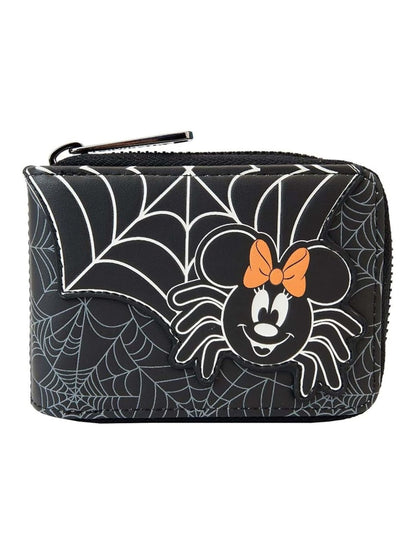 Loungefly x Disney Minnie Mouse Zip Around Accordion Wallet Spider Halloween