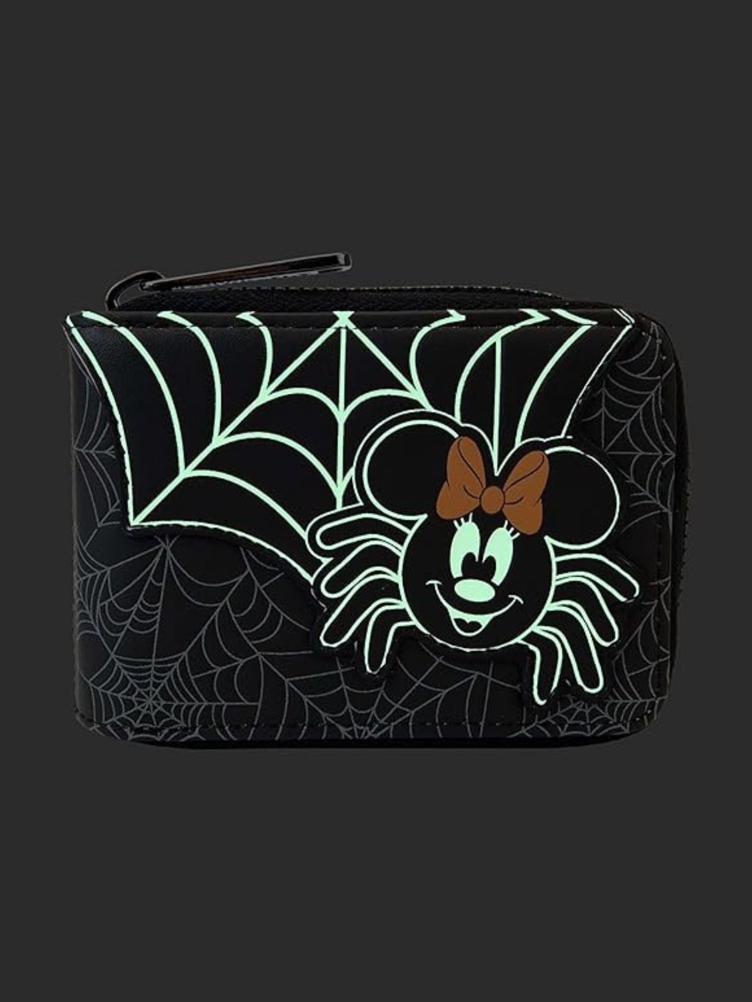 Loungefly x Disney Minnie Mouse Zip Around Accordion Wallet Spider Halloween