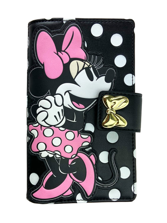 Loungefly x Disney Women's Minnie Mouse Magnetic Snap Flap Wallet Black