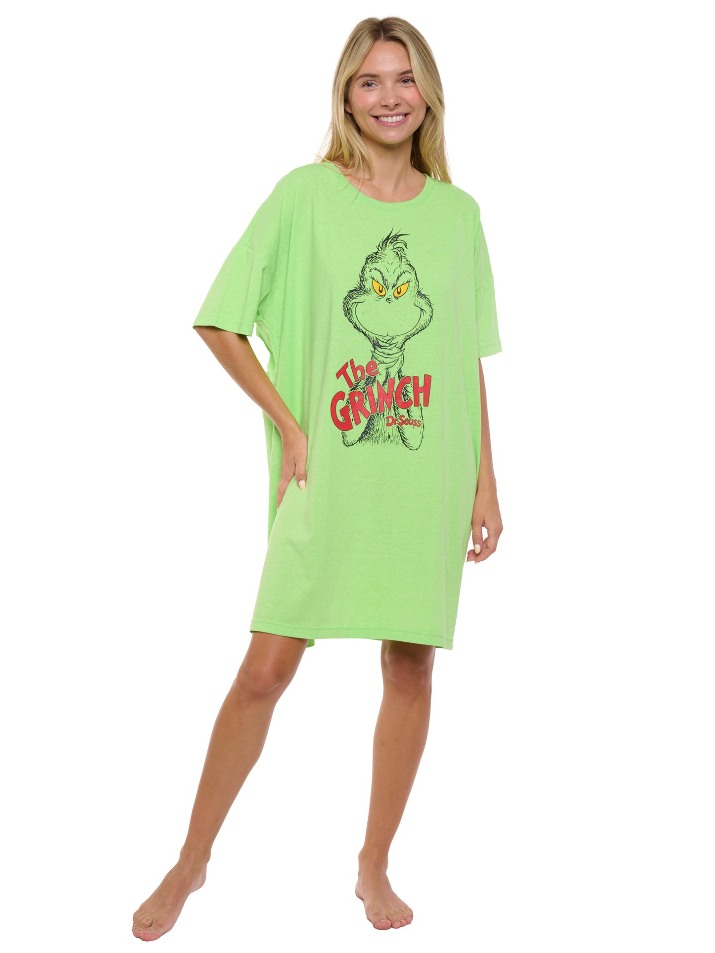 Womens & Womens Plus Size The Grinch Sleep Shirt Nightgown Sleep Shirt Green