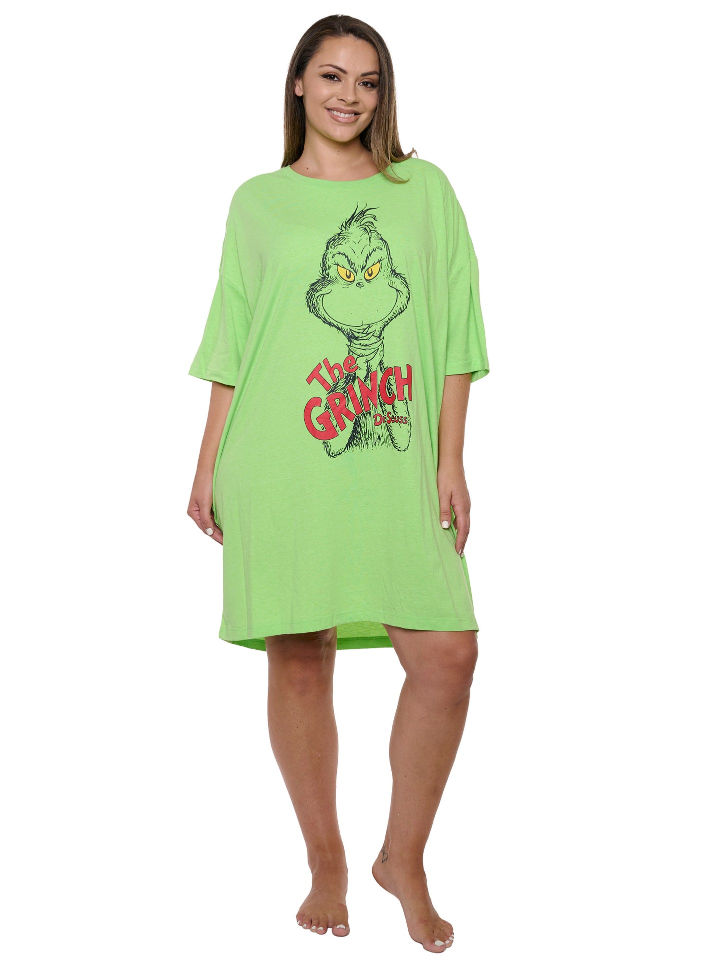 Womens & Womens Plus Size The Grinch Sleep Shirt Nightgown Sleep Shirt Green