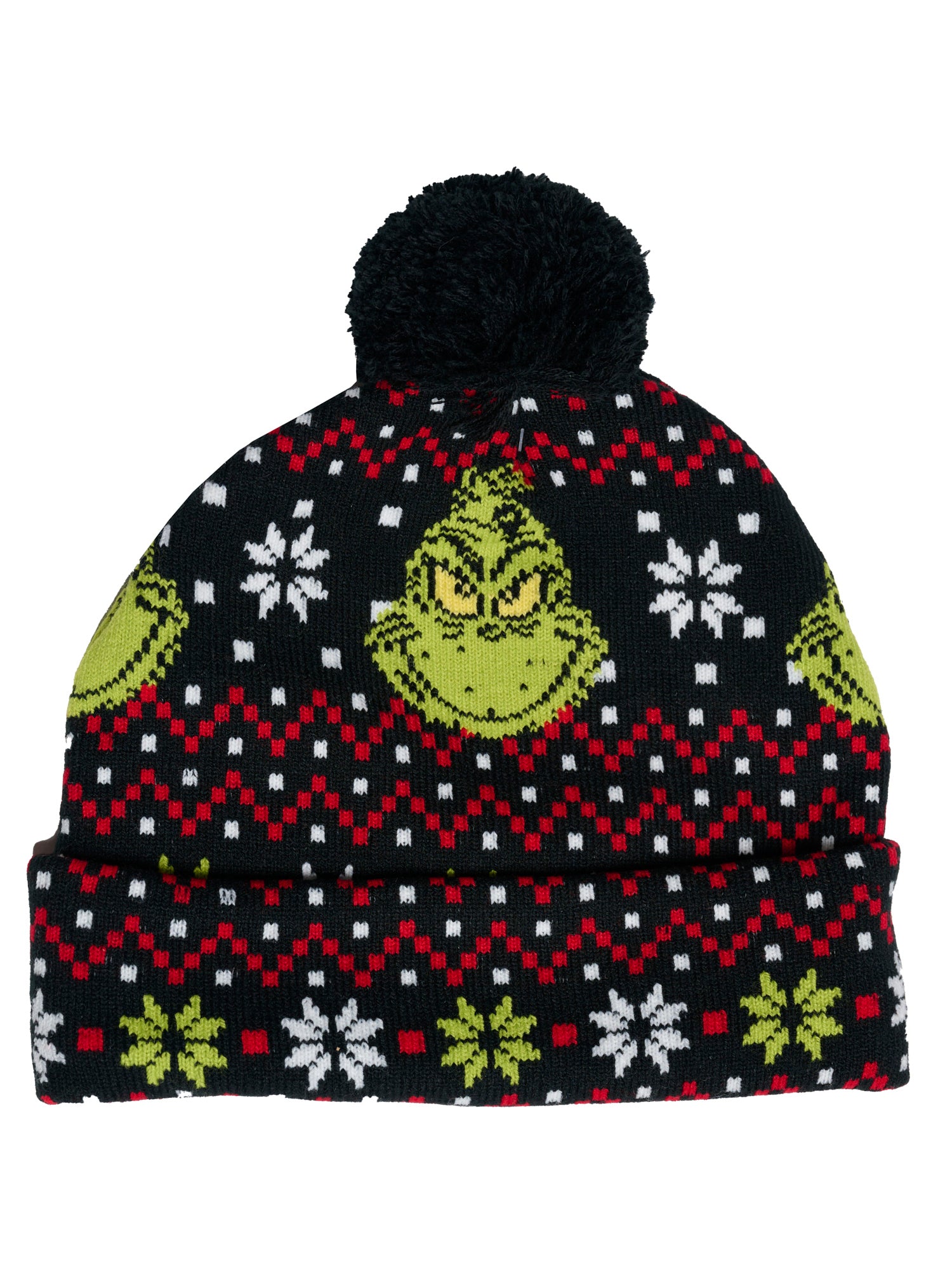 Mens Dr Seuss Grinch Beanie Hat & Touch Screen Gloves Knit Christmas