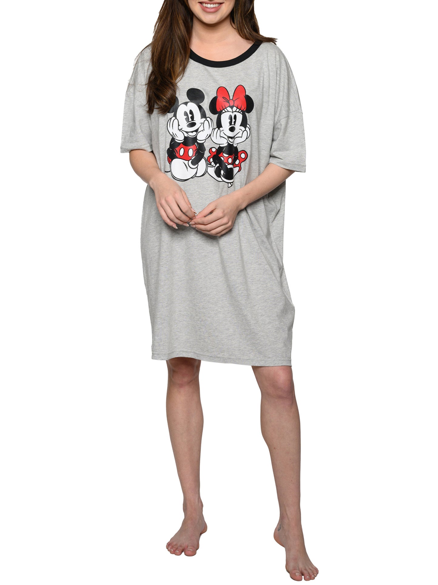 Disney Womens Sleep Shirt Mickey Minnie Mouse One Size Nightgown Pajamas