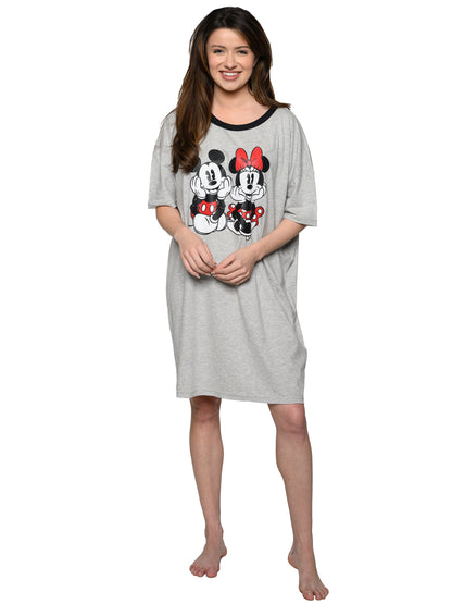 Disney Women's Sleep Shirt Mickey & Minnie Mouse One Size and Plus Size