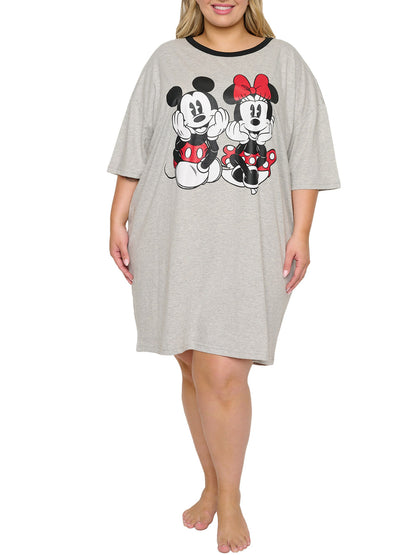 Disney Plus Size Womens Sleep Shirt Mickey Minnie Mouse One Size Nightgown