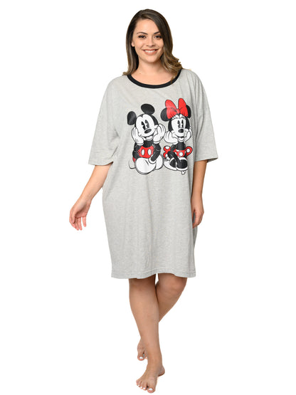 Disney Women's Sleep Shirt Mickey & Minnie Mouse One Size and Plus Size