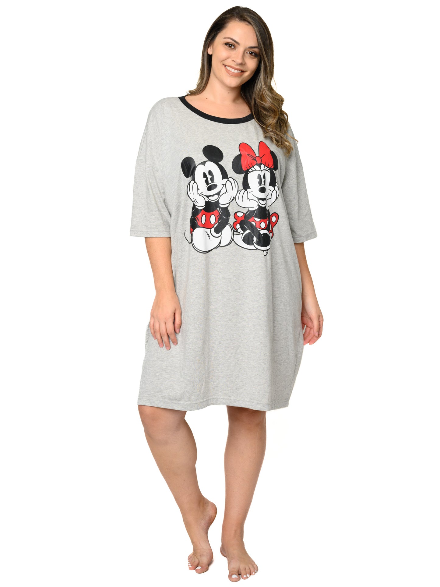 Disney Plus Size Womens Sleep Shirt Mickey Minnie Mouse One Size Nightgown