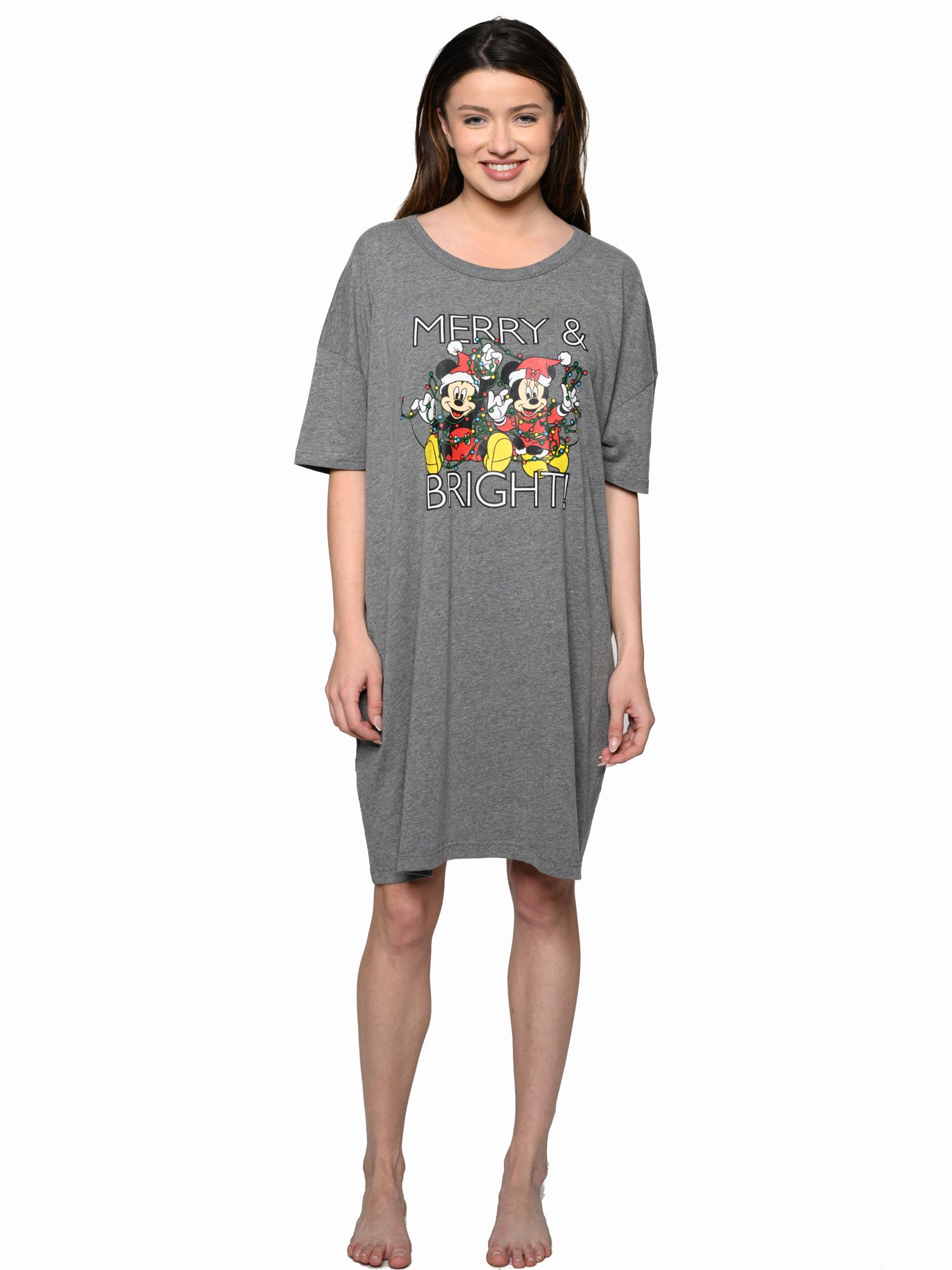 Women's Sleep Shirt Christmas Mickey & Minnie Mouse One Size and Plus Size