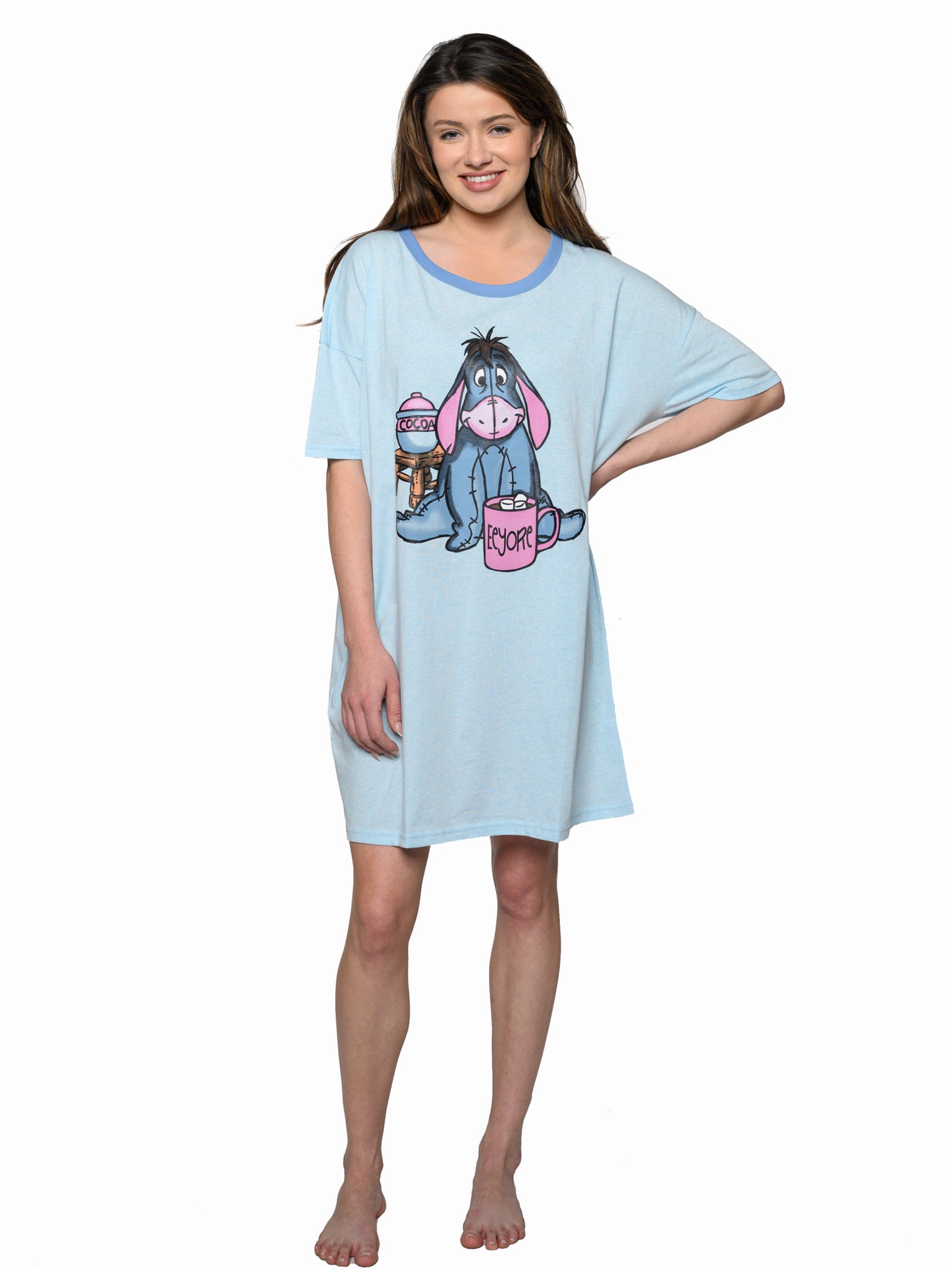 Disney Eeyore Sleep Night T-Shirt One Size Women Hot Cocoa