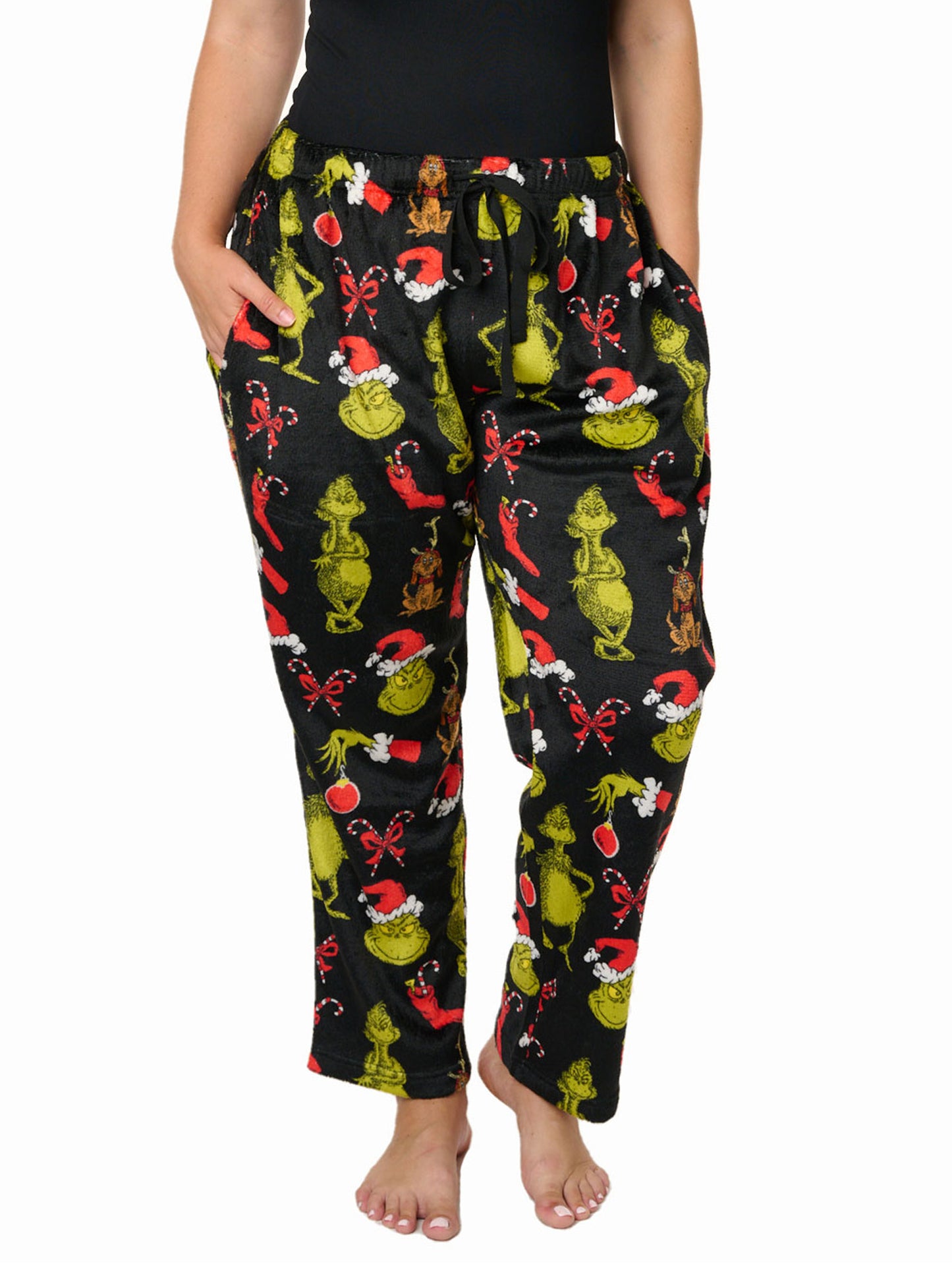 Dr. Seuss Grinch Lounge Pajama Pants Plush Womens Plus Size Max Christmas