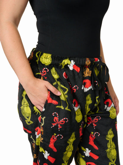 The Grinch Lounge Pajama Pants Plush Womens & Women's Plus Christmas Print