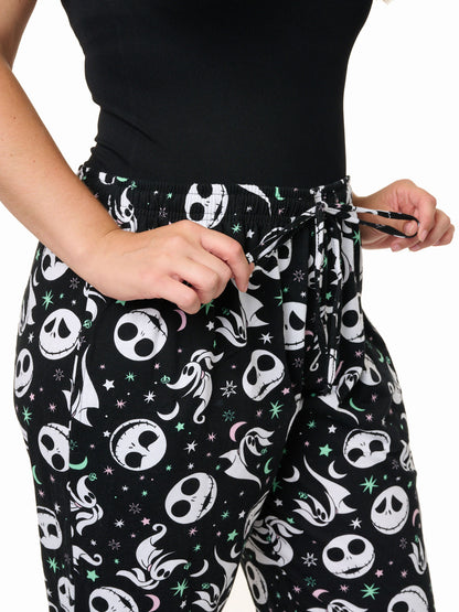 Nightmare Before Christmas Lounge Pajama Pants Cotton Womens Plus Size Black