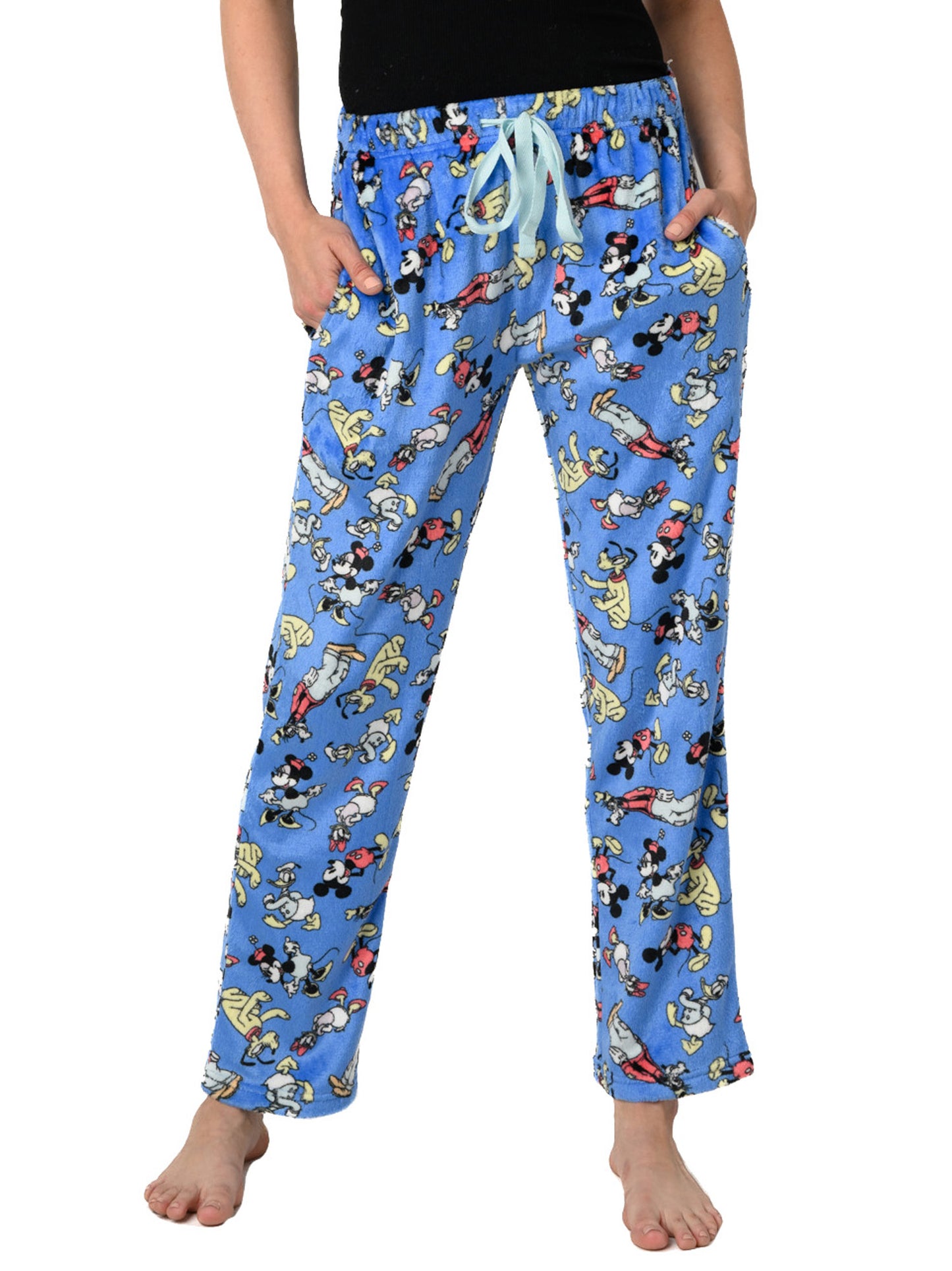 Disney Women's & Women's Plus Mickey Mouse Friends Plush Loungewear Sleep Pants