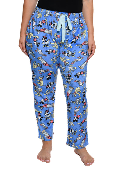 Disney Women's & Women's Plus Mickey Mouse Friends Plush Loungewear Sleep Pants