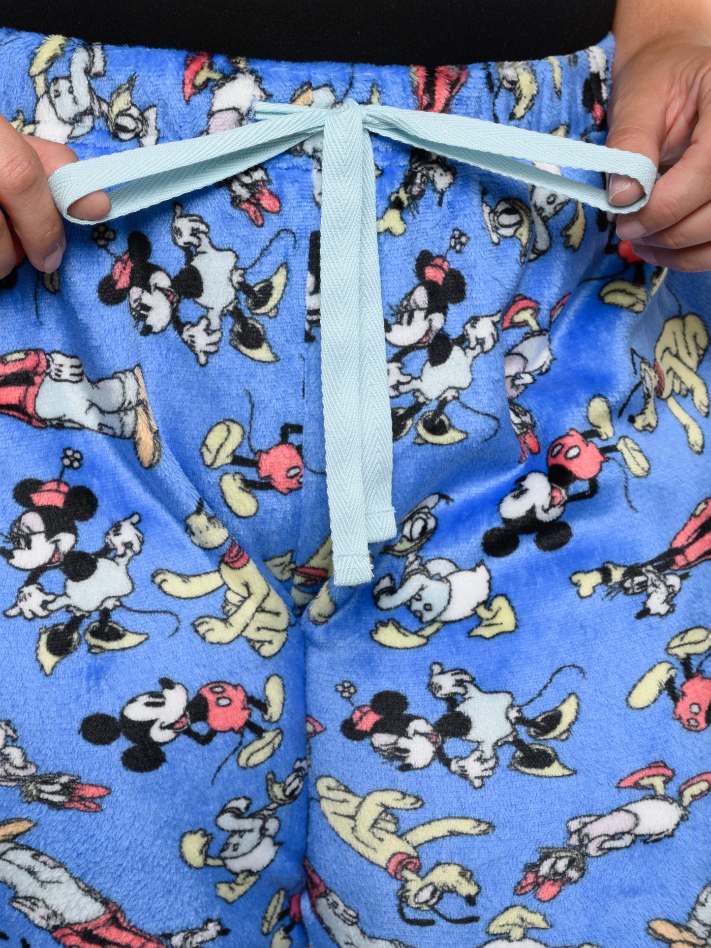 Disney Mickey Mouse & Friends Lounge Pajama Pants Plush Womens Plus Size Blue