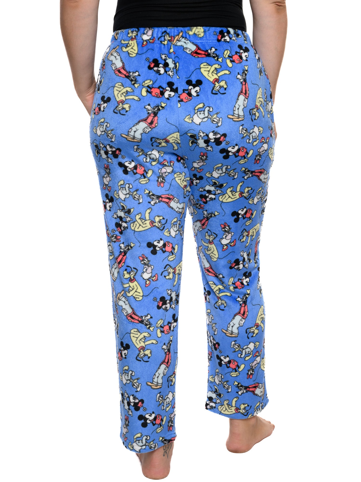 Disney Mickey Mouse & Friends Lounge Pajama Pants Plush Womens Plus Size Blue