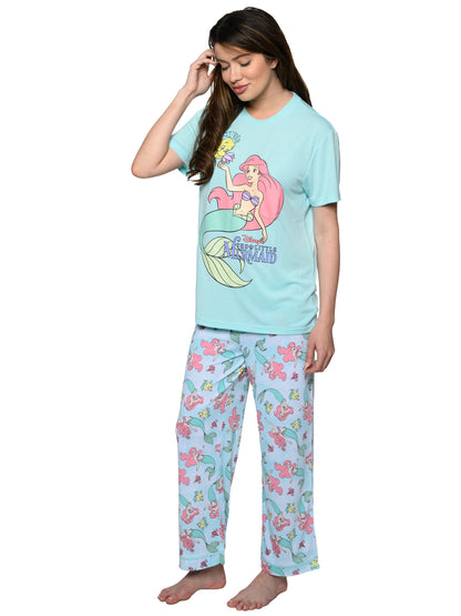 Women's The Little Mermaid Ariel Pajama Set T-Shirt & Pants Disney