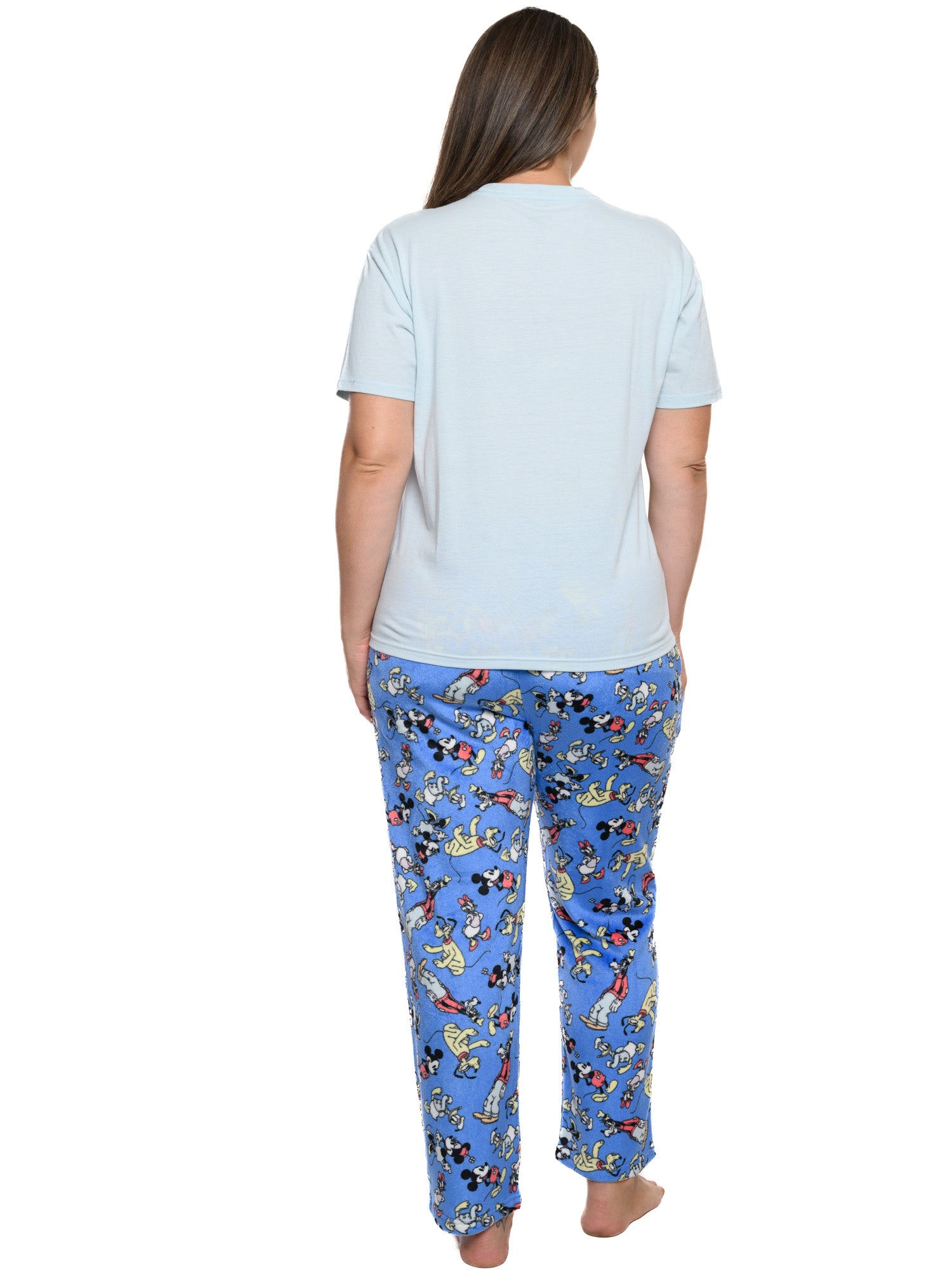 Disney Mickey Mouse & Friends T-Shirt & Plush Pant Pajama Women's Plus Size Set