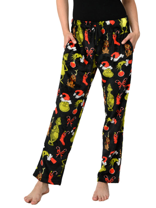 The Grinch Lounge Pajama Pants Plush Womens & Women's Plus Christmas Print