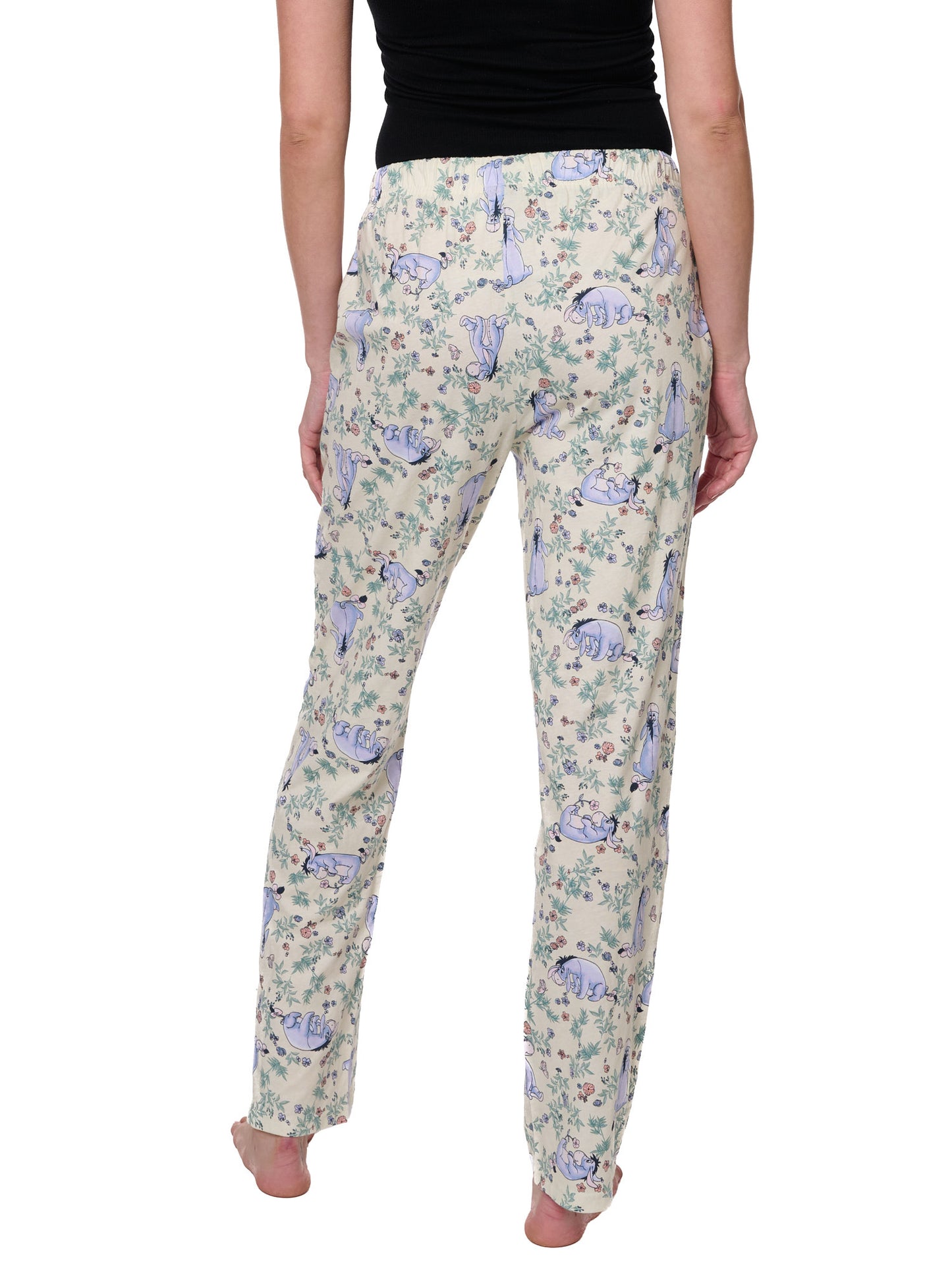 Eeyore Lounge Pajama Cotton Pants Watercolor Floral Womens Disney