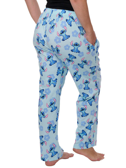 Disney Stitch Pajama Pants Loungewear Hibiscus Floral Womens Plus Size Cotton