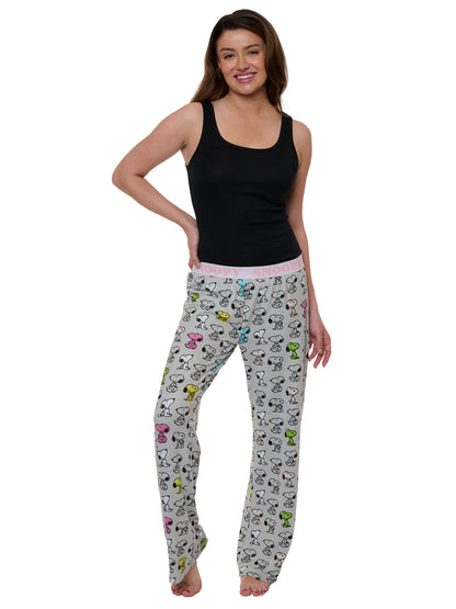 Womens Peanuts Snoopy Sleep Pants Loungewear Pajama Pants Ultra Soft Elastic