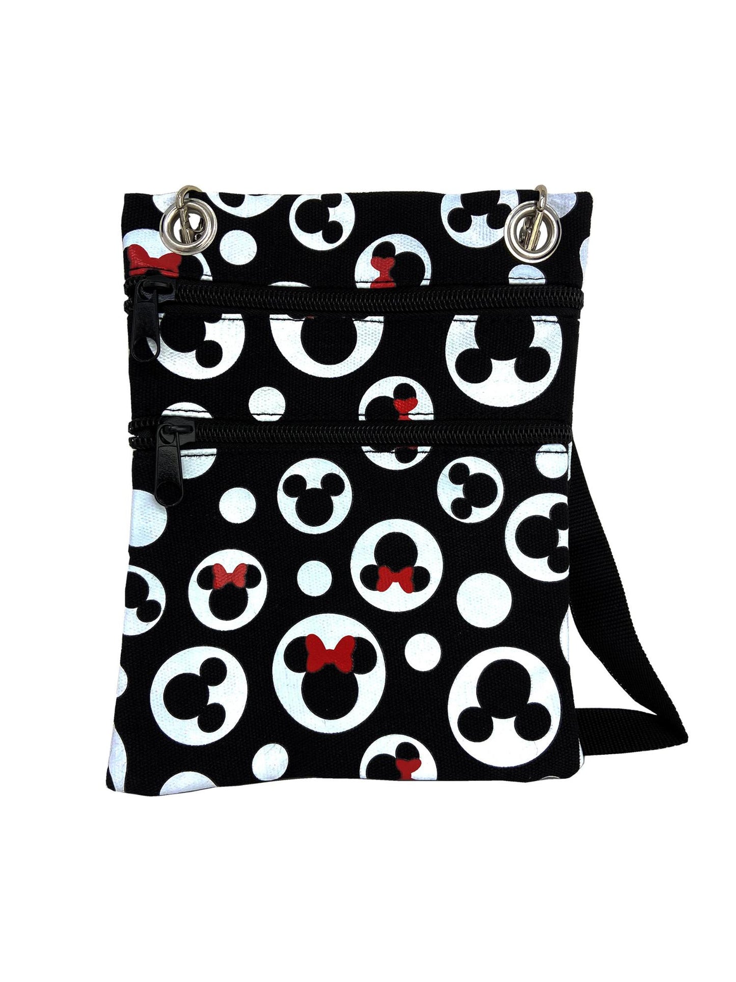 Disney Mickey & Minnie Mouse Passport Bag All-Over Print Travel Crossbody Purse