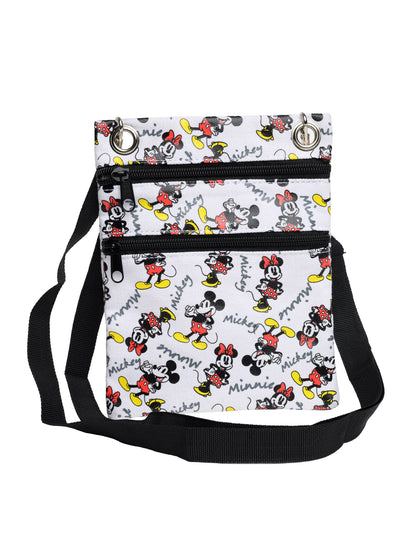 Mickey & Minnie Mouse Passport Bag Disney Women's Crossbody Purse Travel White